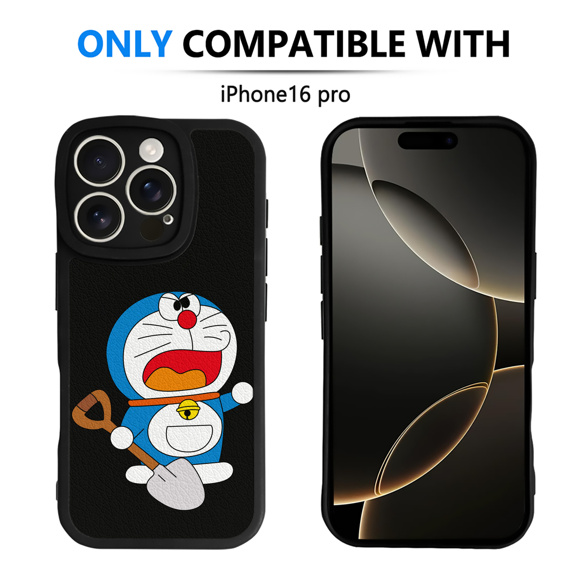 （画像用） ドラえもん Doraemon 【iPhone 16シリーズ対応】シリコンスマホケース（レザー調） 材質：シリコン